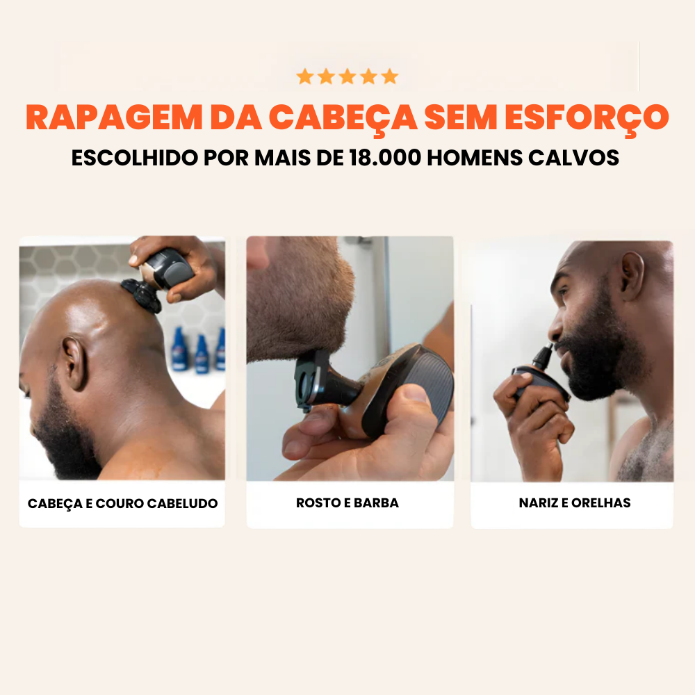 Afeitador Cabeça & Corpo 4-em-1