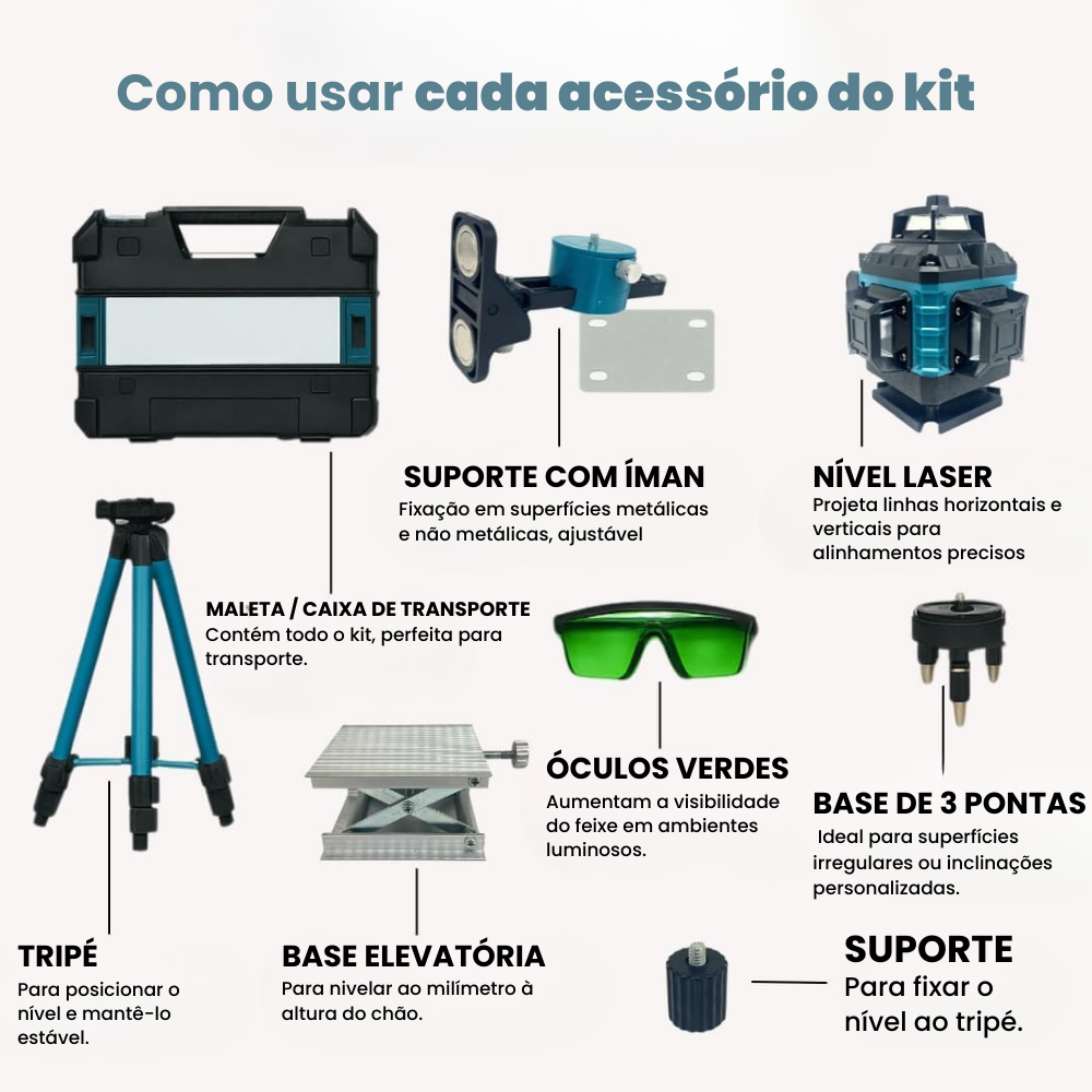 Nível Laser 16 Linhas 360° Pro